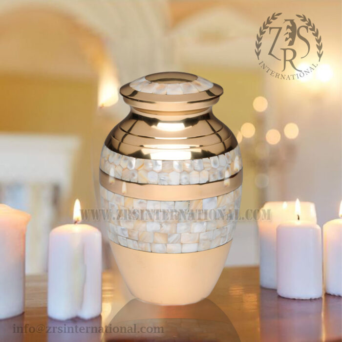 Mother of Pearl - Brass Cremation Urns