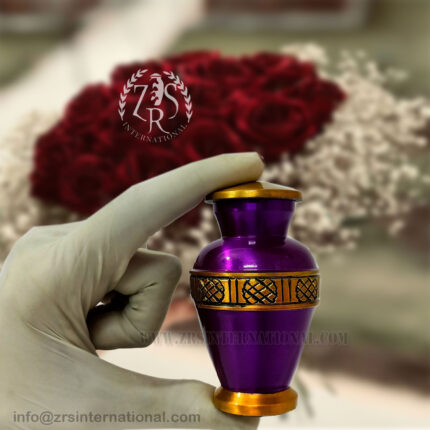 Human Ashes, Decorative Urns, Small Keepsake Urns, Handcrafted Small Funeral Urns, Purple Urn