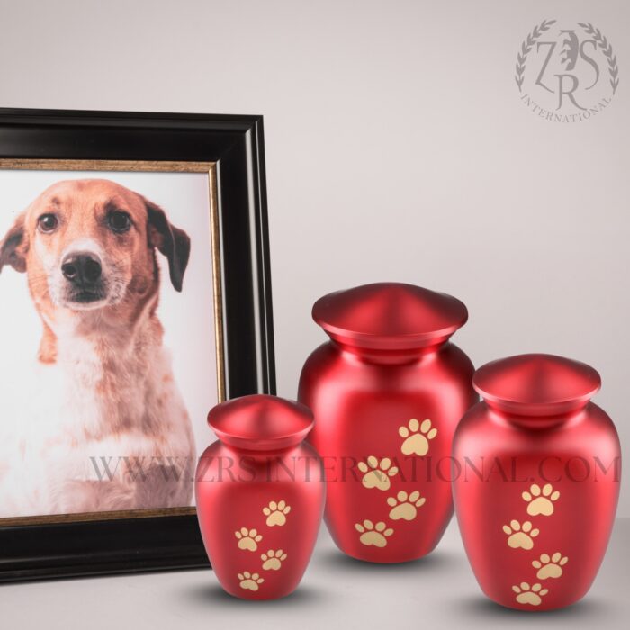 Pet Urn for Dogs and Cats Ashes – A Loving Resting Place, Red, Aluminum, Solid, Pet Urn, Funeral Ashes Burial