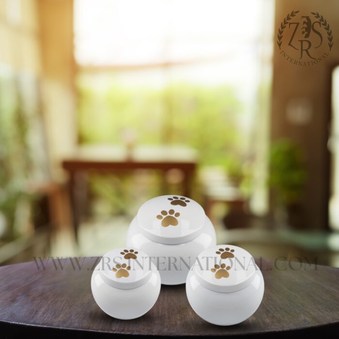 Set Of Three Pot White Cremation Urns for Human Ashes Adult for Funeral, Burial, Urns for Human Ashes